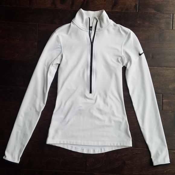 nike half zip white